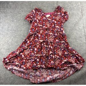 By Anthropologie Women's M Tiered Bohemian Colorful Hippie Floral Mini Dress SEE